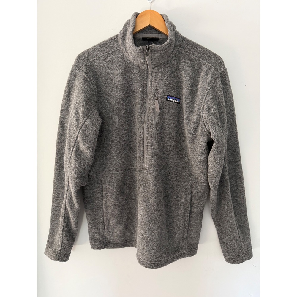Patagonia Better Sweater Mens Medium Gray Synchilla 1/4 Zip Fleece Pullover